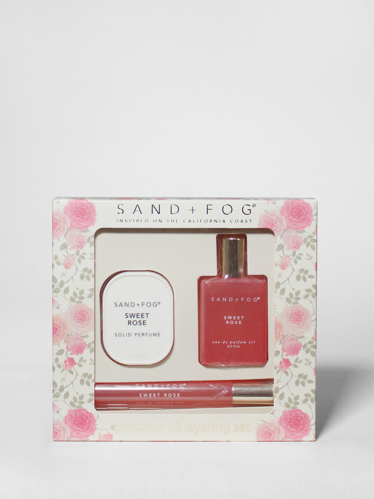Portable Perfume Oil Rollerballs and Solid Perfume Set - Sweet Rose