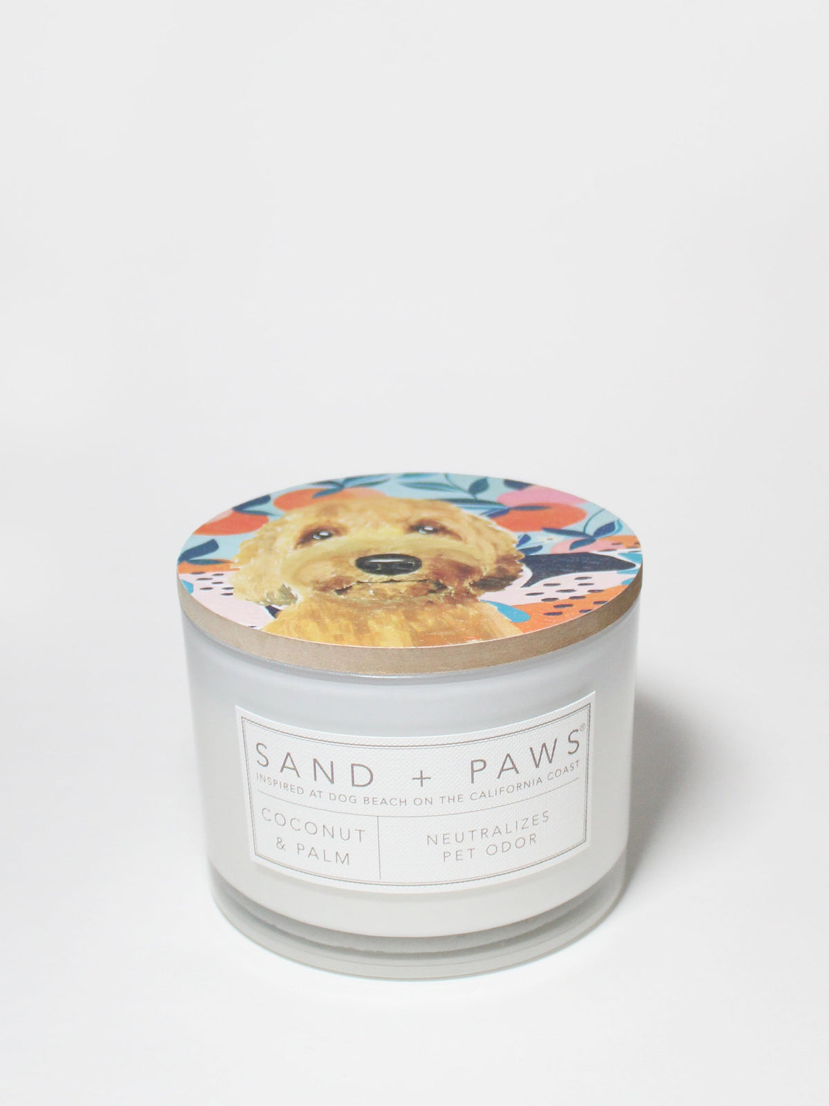 Cozy Sand + Paws Coconut & Palm 12 oz scented candle