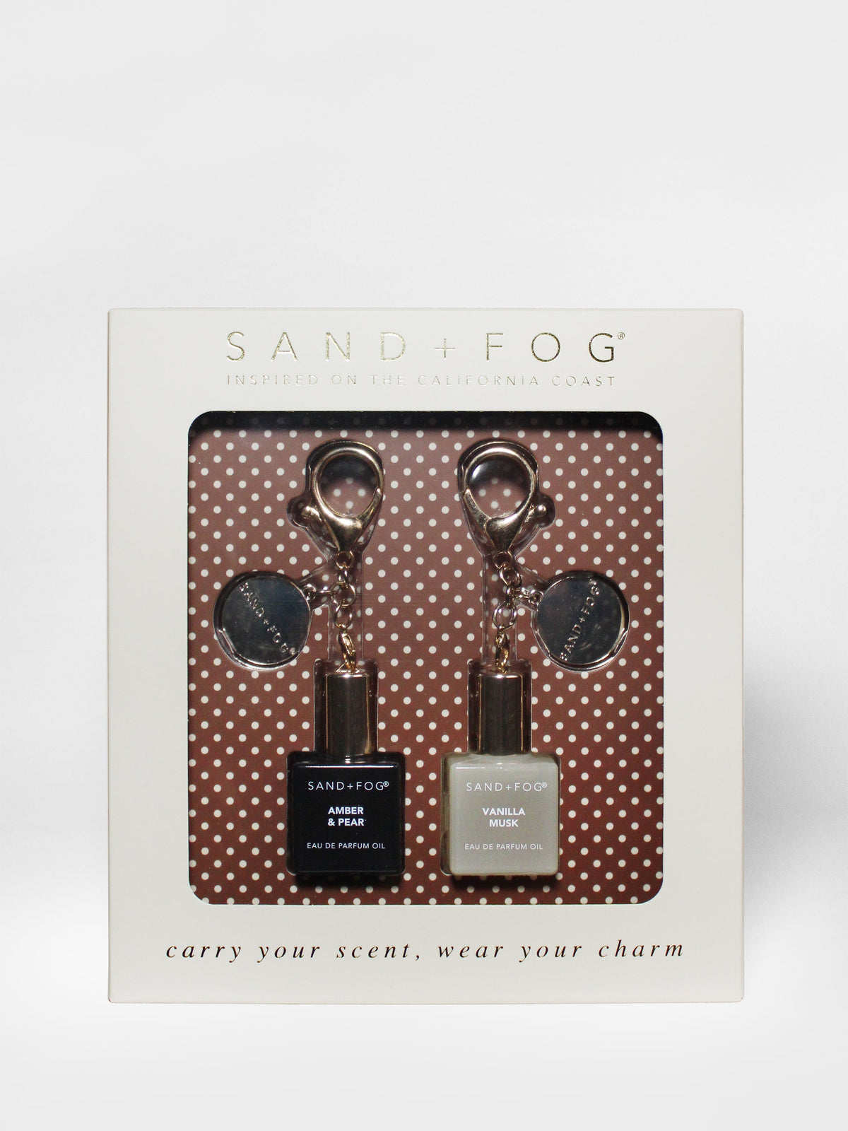 Portable Bag Charm Perfume Oil Rollerball Set - Amber & Pear + Vanilla Musk