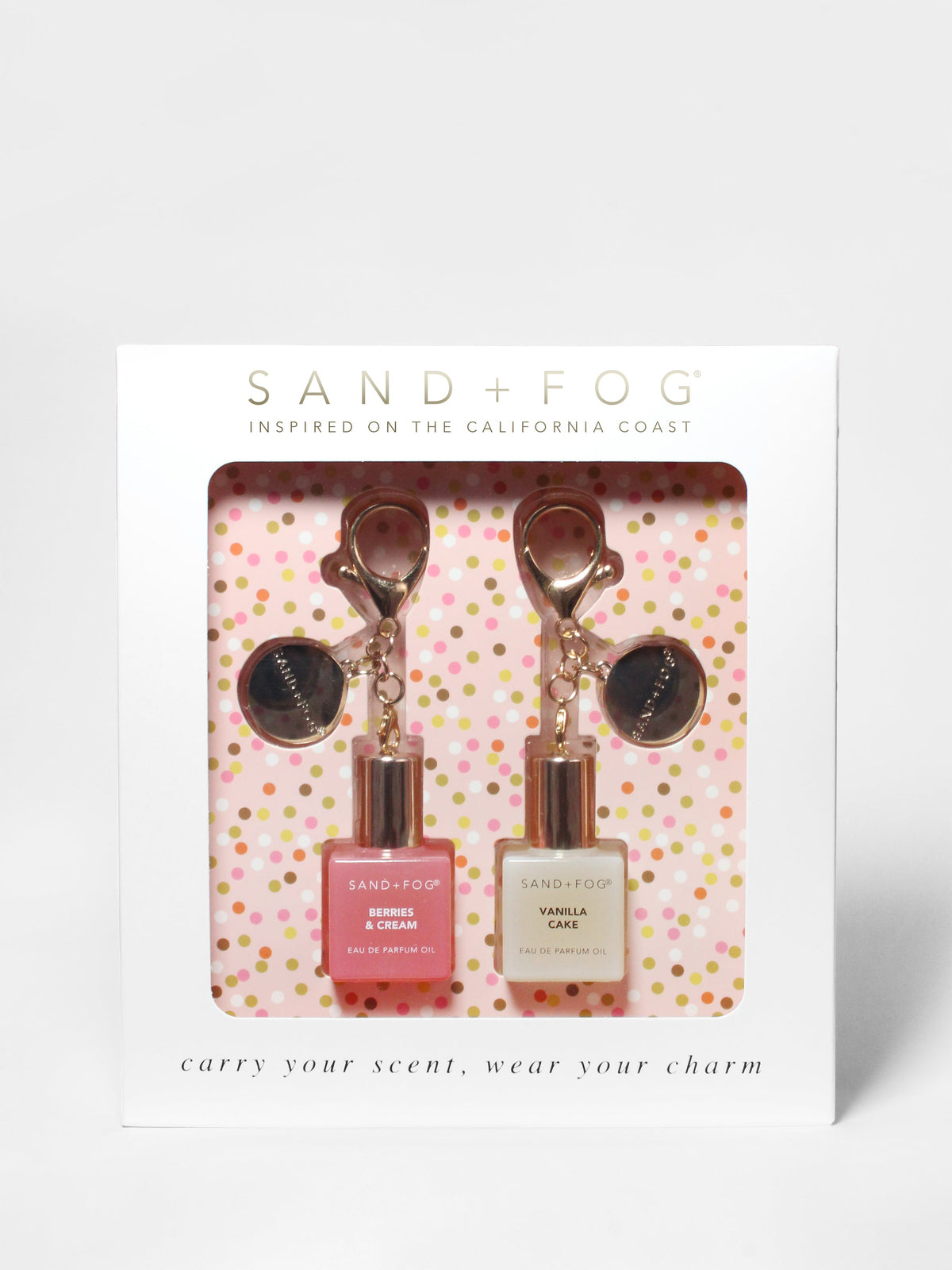 Portable Bag Charm Perfume Oil Rollerball Set - Berries & Cream + Vanilla Cake