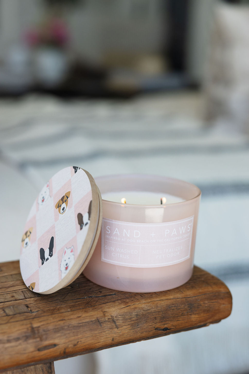 Cozy Sand + Paws Sun Washed Citrus 12 oz scented candle