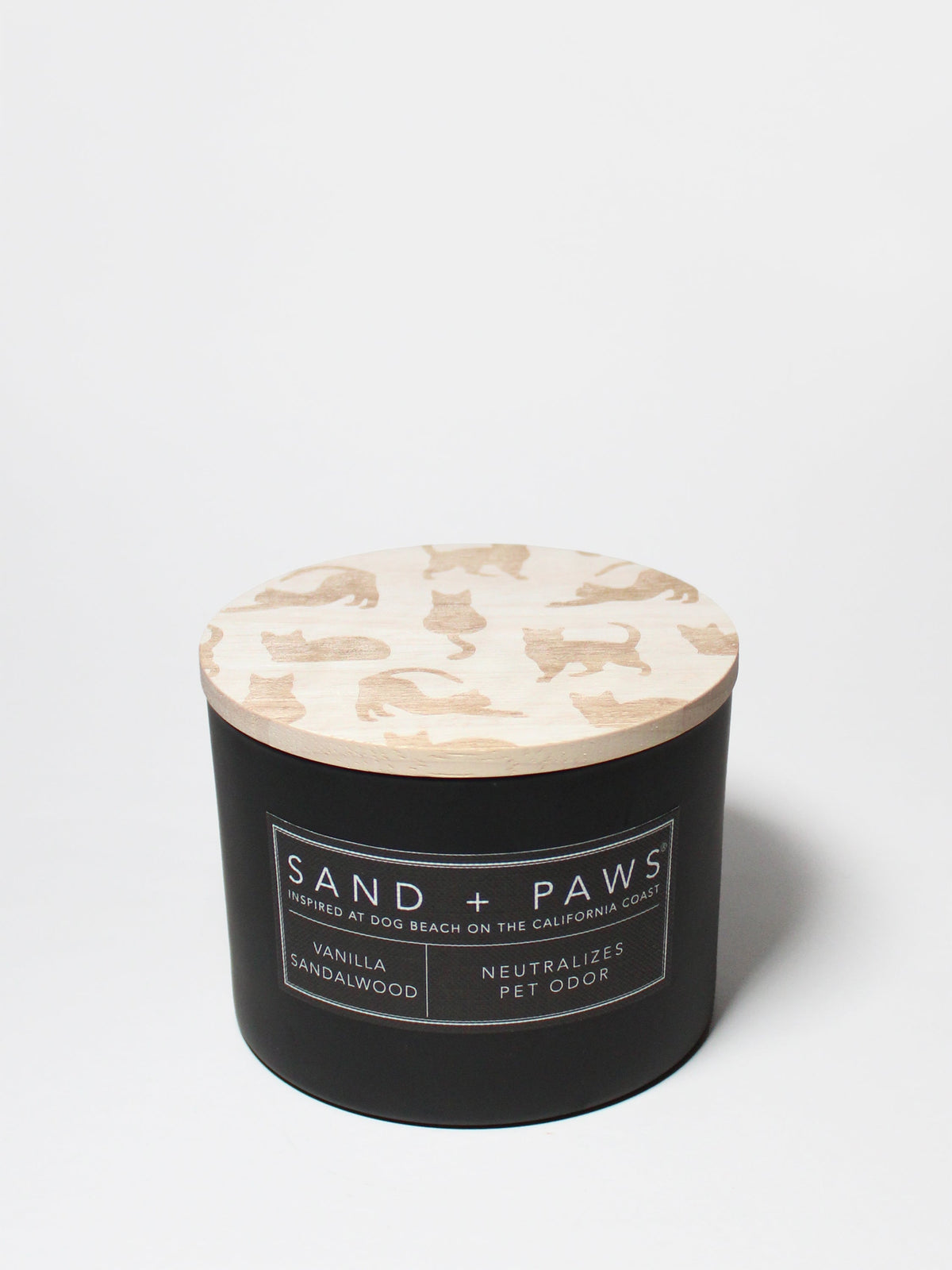 Cozy Sand + Paws Vanilla Sandalwood 12 oz scented candle